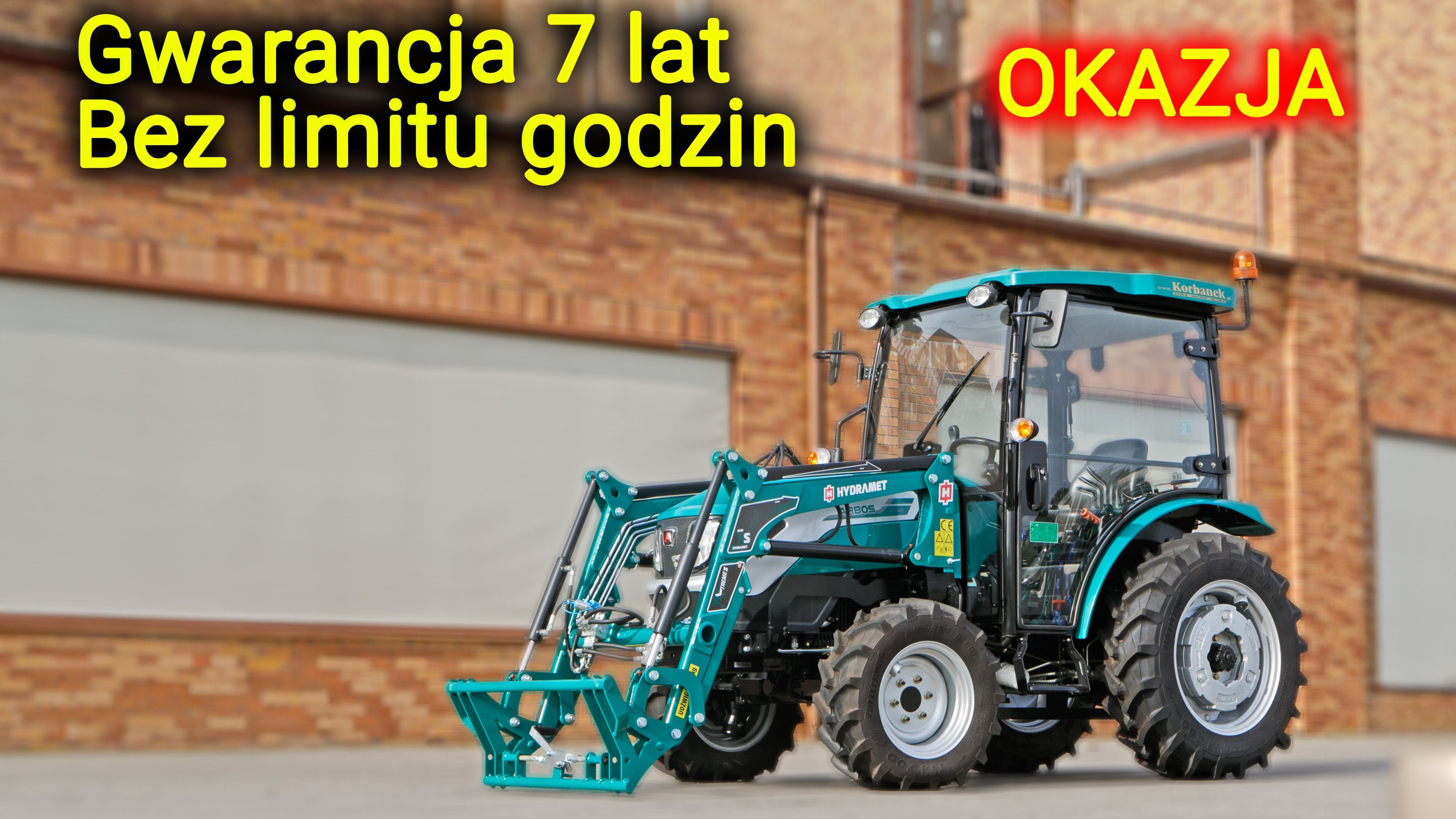 Ciągnik rolniczy Arbos 2025 widok przodu z lewej strony