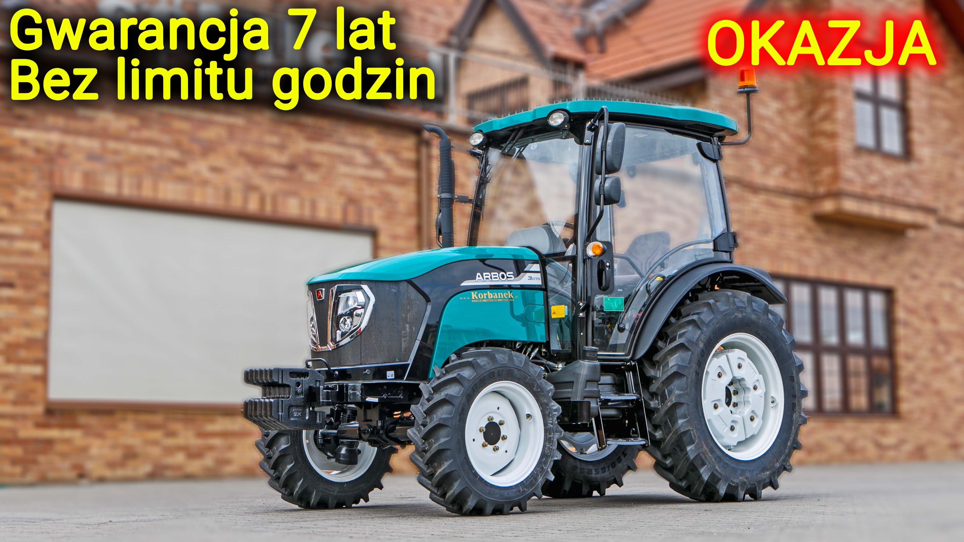 Ciągnik rolniczy Arbos 3075 Stage V widok na przód z lewej strony