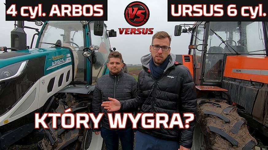 Tapeta Traktor Ursus 1634 vs ciągnik Arbos Który wygra 6 cylindrów czy 4 cylindry Test na polu w orce 2019 www.korbanek.pl