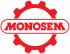 logo Monosem duże w kole zębatym czerwone