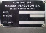 Tabliczka znamionowa ciągnika Massey Ferguson 3085