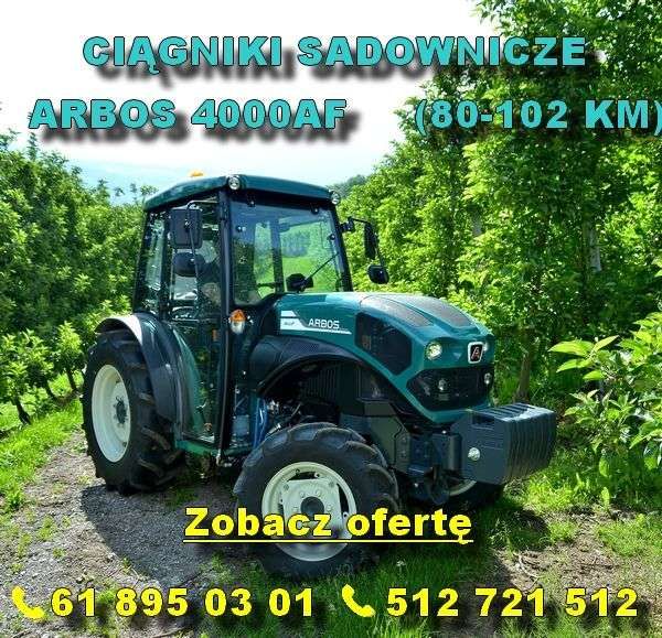 ciągniki sadownicze Arbos 4000 AF 80-102 KM dostępne w firmie korbanek