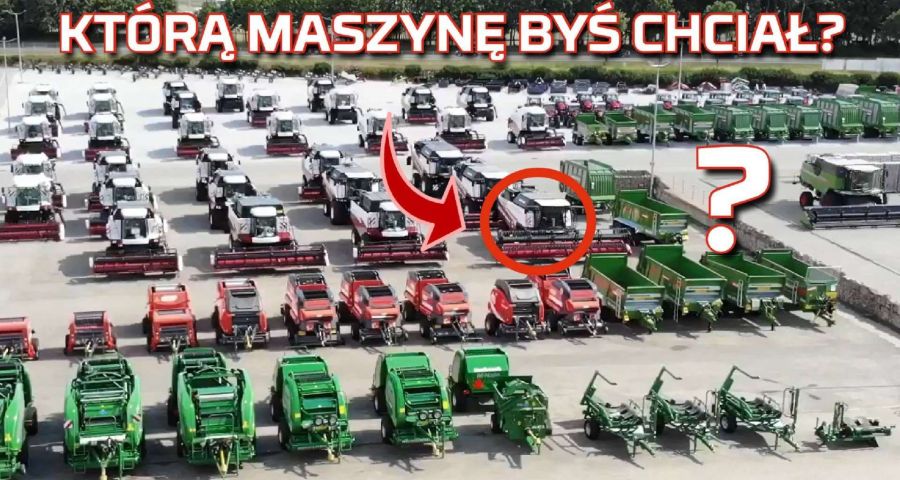 Tapeta dużej ilości maszyn na placu firmy Korbanek m.in. Fendt, Rostselmash, Arbos, McHale, Maschio, Bergmann od www.korbanek.pl