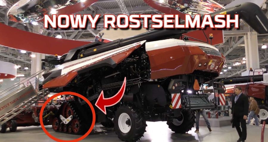 Tapeta nowego kombajnu zbożowego Rostselmash Torum na żniwa 2019 dla rolnika od Korbanek z prezentacji na targach