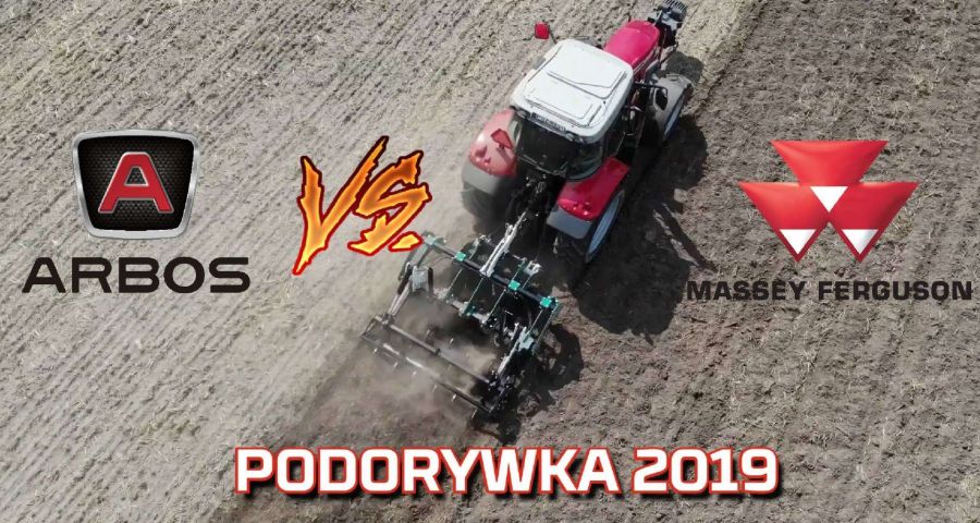 Tapeta Arbos i MF Massey Ferguson podczas podorywki 2019 na polu u rolnika opinia od www.korbanek.pl
