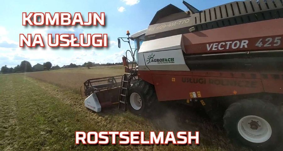 Zdjęcie najlepszego kombajnu zbożowego na usługi rolnicze Rostselmash Vector 425 na żniwa od Korbanek