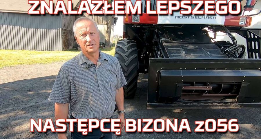 Zdjęcie przy kombajnie Ciecióry rolnika z łudzkiego który kupił 3x lepszego następcę bizon z056 kombajn rostselmash nova 330 od korbanek