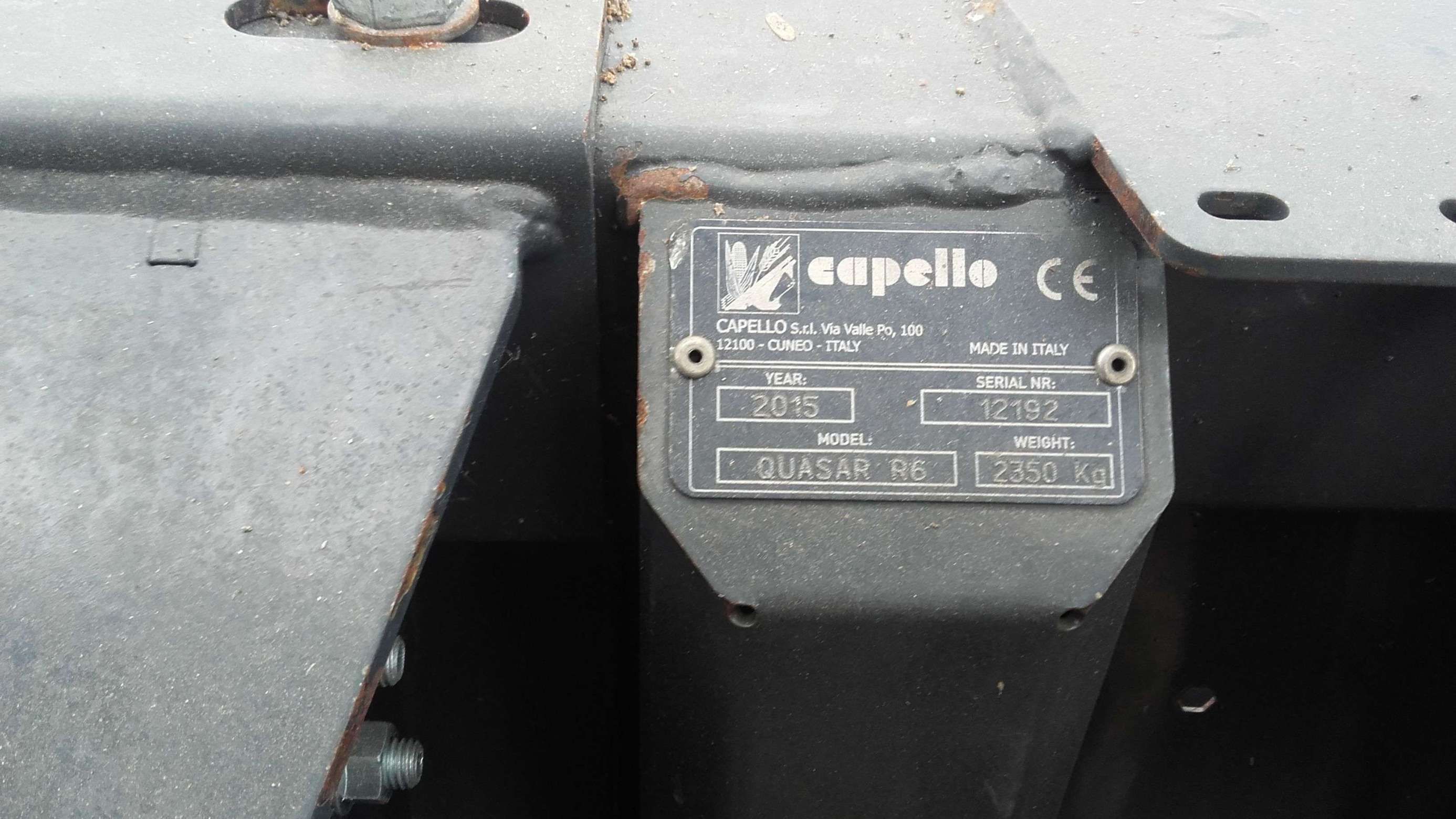 Przystawka do zbioru kukurydzy Capello Quasar R6 używana 2015 rok na korbanek.pl