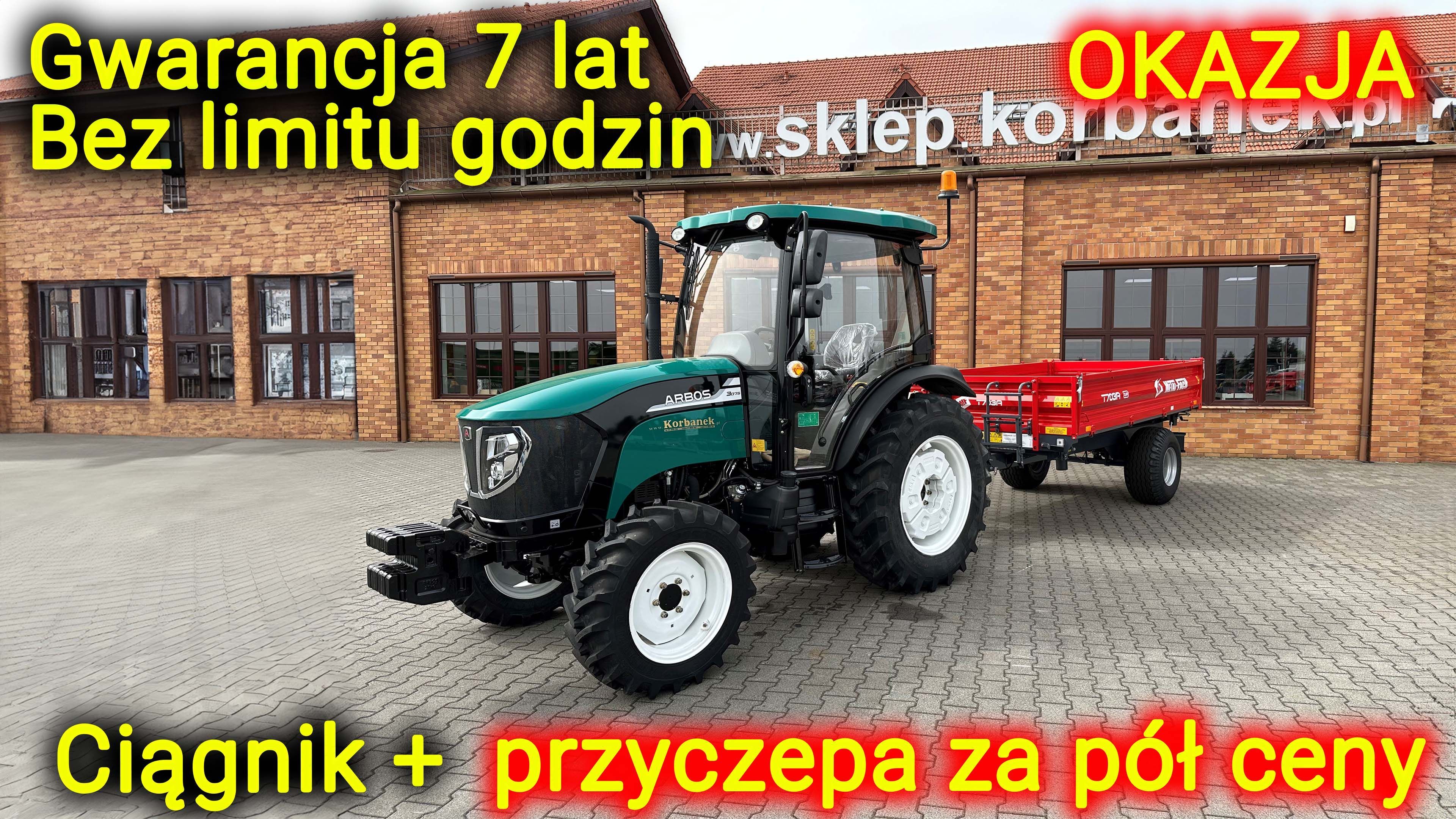 Ciągnik rolniczy Arbos 3075 Stage V widok na przód z lewej strony