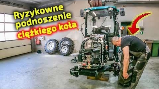 Embedded thumbnail for Rajmund siłuje się z kołem ciągnika Arbos 2040  Pojawił się wyciek przy chłodnicy