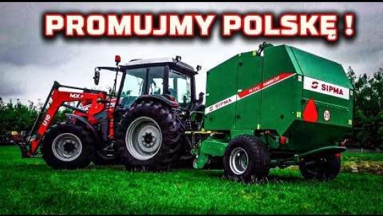 Embedded thumbnail for POLSKA MASZYNA -prasa stało-komorowa PS 1312 SIPMA Power Cut -Ciągnik MF 4455 z TUR-em