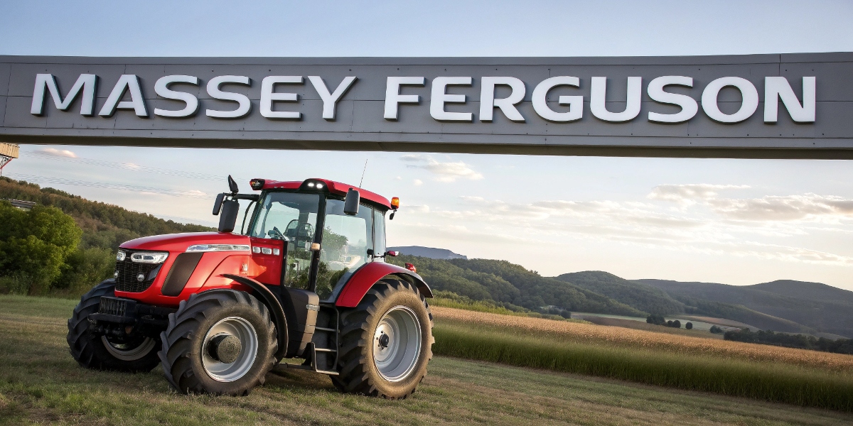 Nowoczesne ciągniki Massey Ferguson zaprezentowane na polu, gotowe do pracy w gospodarstwach rolnych.