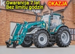Ciągnik rolniczy Arbos 5130 z ładowaczem widok przodu z lewej strony