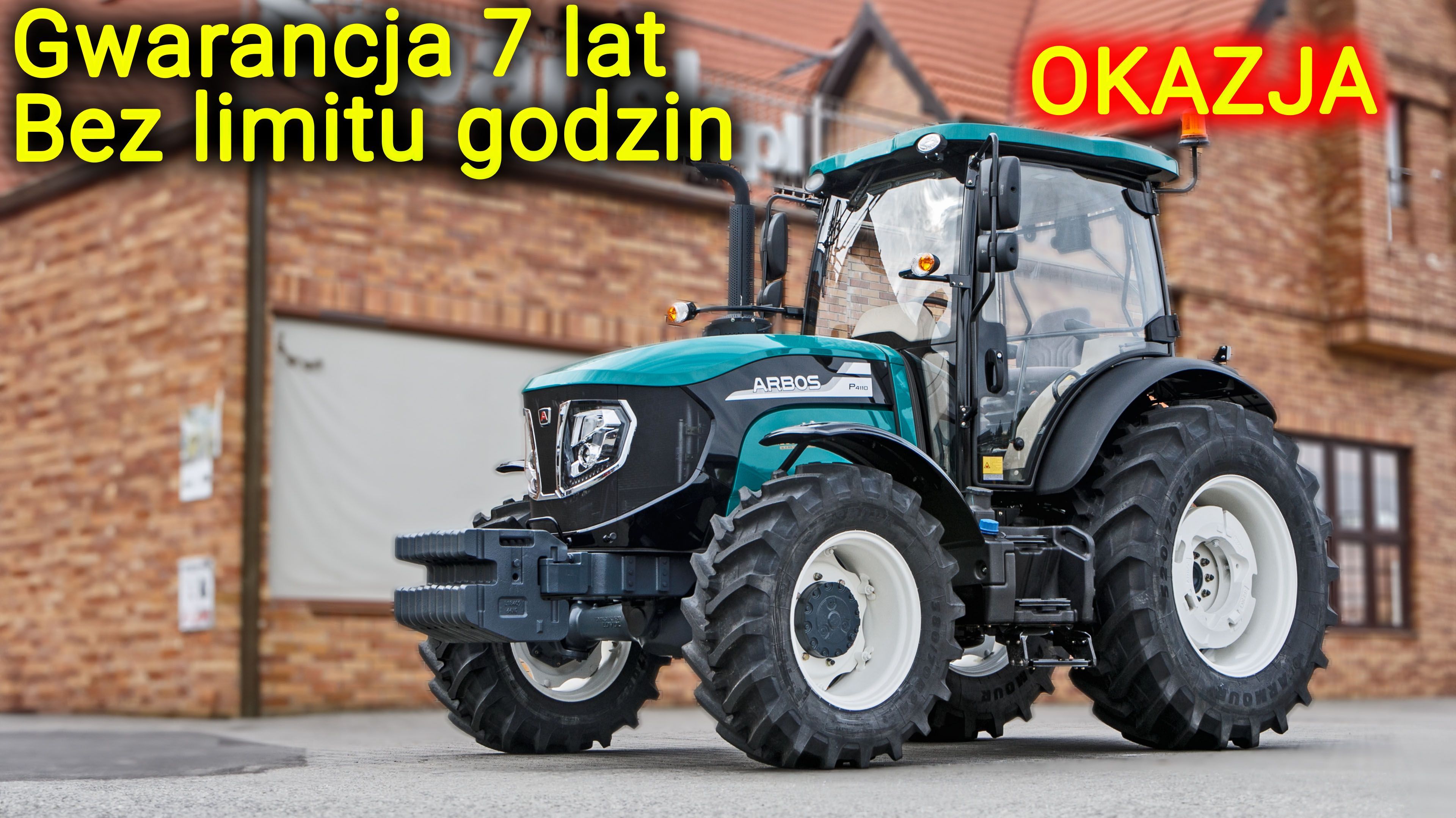 Ciągnik rolniczy Arbos 4110 Stage V widok na przód z lewej strony
