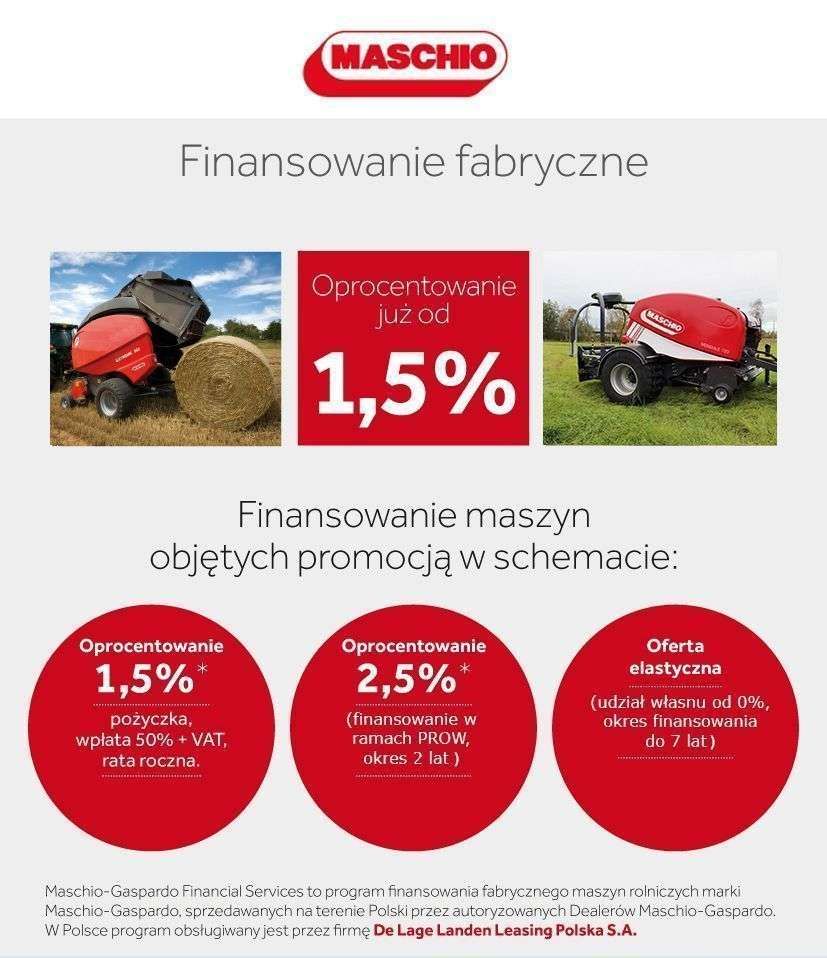 Prasy Maschio finansowanie fabryczne od 1,5 %