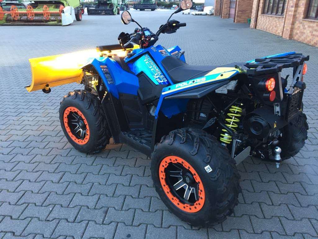 Scrambler 1000 XP niebieski kufer tył Orgio Bag zderzak przód metalowy wyciągarka 2500 LB linka stalowa osłony rak felgi aluminiowe 