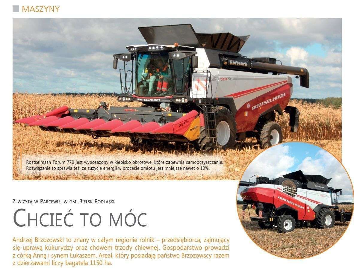 Rostselmash Torum 770 w kukurydzy