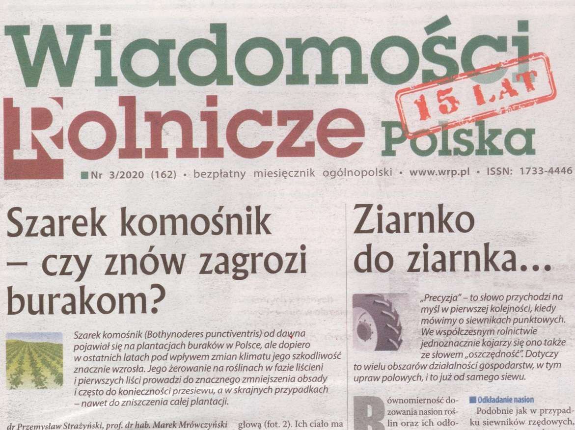 Miesięcznik Wiadomości Rolnicze Polska marzec 2020