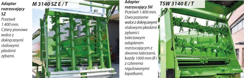 Adapter rozrzucający pionowy SZ, z prześwitem 1.400 mm