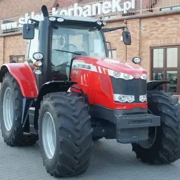 nowy ciągnik rolniczt Massey Ferguson 7700 zdjęcie z przodu od prawej strony