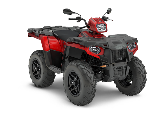 Polaris Sportsman 570 SP Sportsman 570 EPS Polaris Quad z homologacja T3 kolor czerwony alufelgi klasyczna kierownica motocyklowa lusterka w na kierownicy