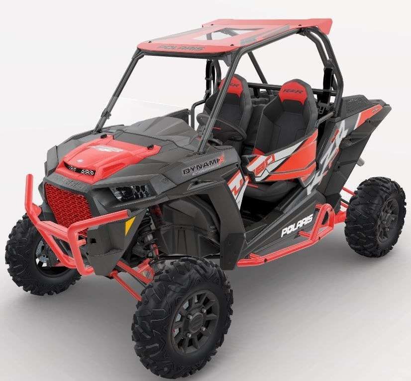 Dynamix Polaris RZR kolor czerwony dach aluminiowy czerwony zderzak przód metalowy osłony progów
