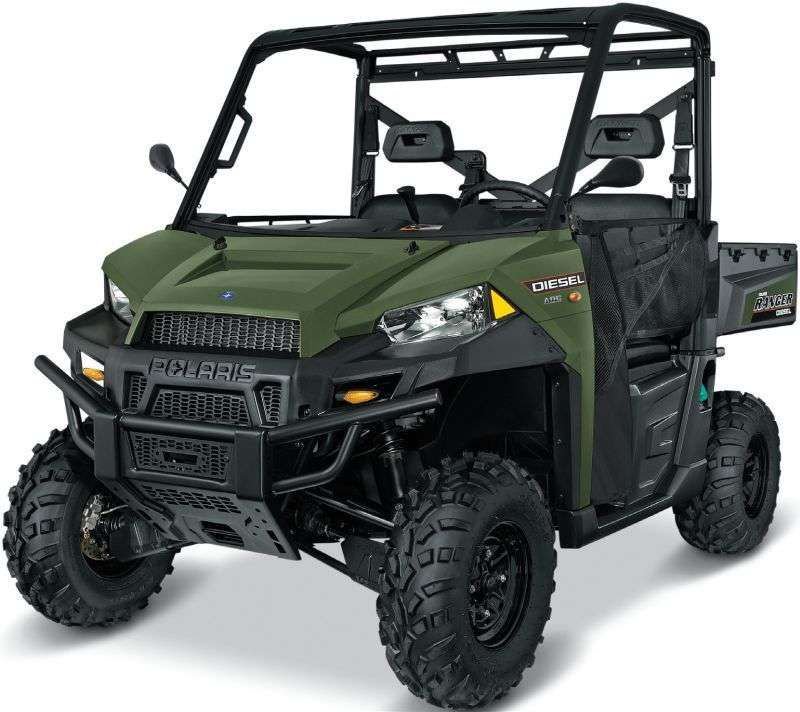 Ranger Diesel Polaris pasy bezpieczeństwa pojazd na trzy osoby pasy bezpieczeństwa klasyczna kierownica przedni zderzak metalowy paka załadunkowa inaczej przestrzeń załadunkowa napęd 2x4 4x4 felgi stalowe korbanek.pl klatka bezpieczeństwa