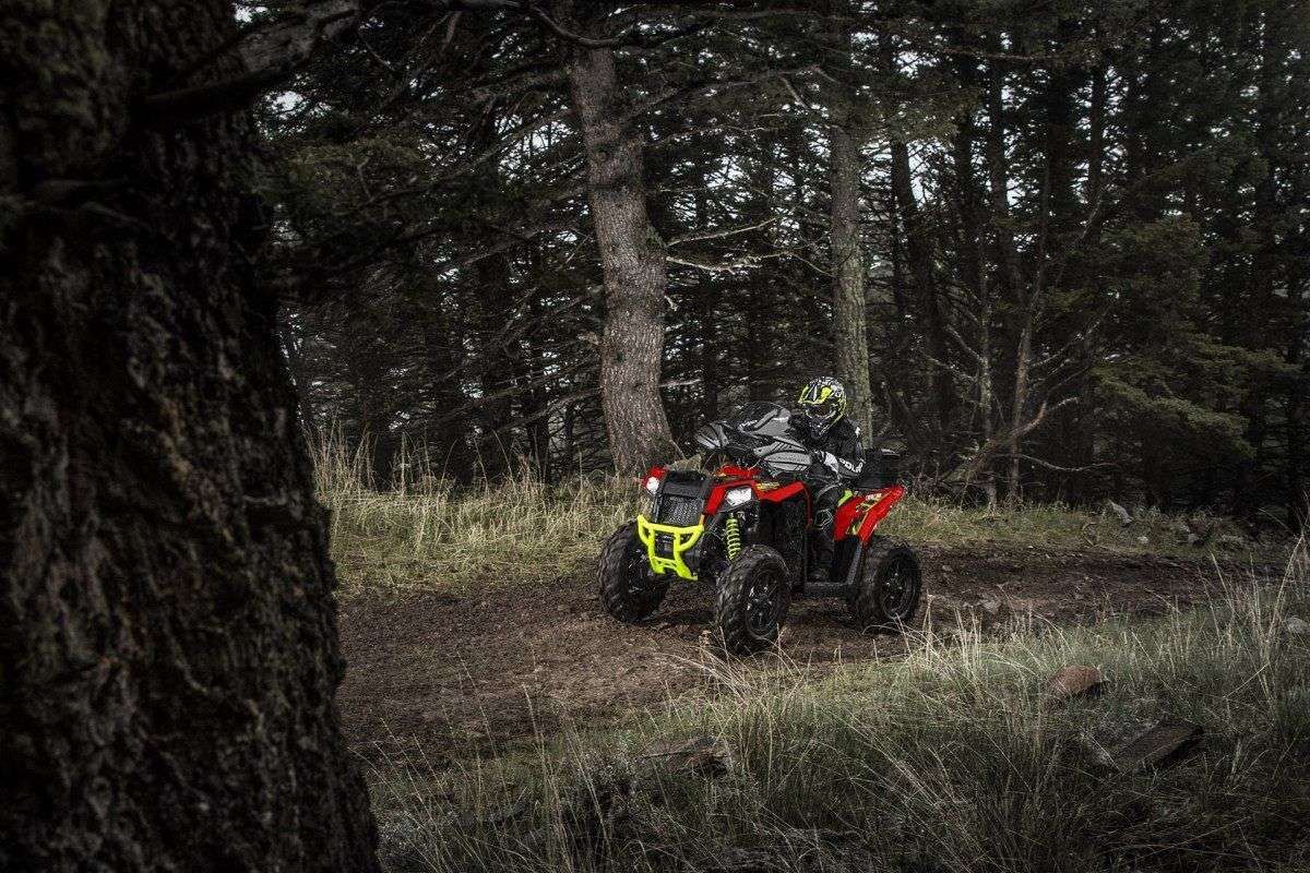 Polaris Scrambler 1000 XP Zdjęcie wykonane podczas jazdy przez las