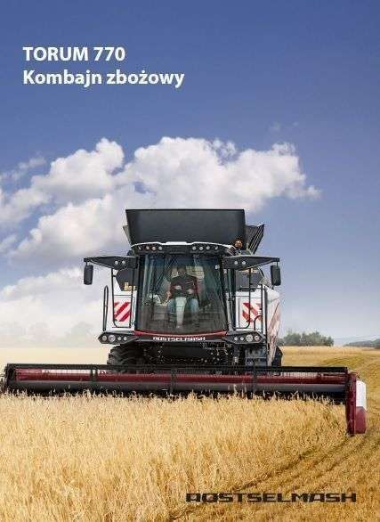 prospekt reklamowy kombajnu zbożowego Rostselmash Torum 770 oferta firmy korbanek