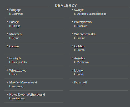 Punkty delaerskie sieci Korbanek w Polsce