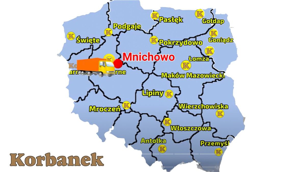 Mapa z zaznaczoną miejscowością, gdzie znajduje się gospodarstwo Klienta