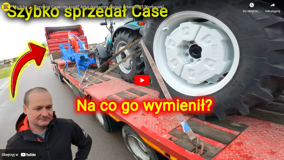 Zadowolony Marcin odbiera swój nowy ciągnik