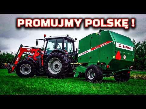 Embedded thumbnail for POLSKA MASZYNA prasa stało-komorowa PS 1312 SIPMA Power Cut Ciągnik MF 4455 z TUR-em